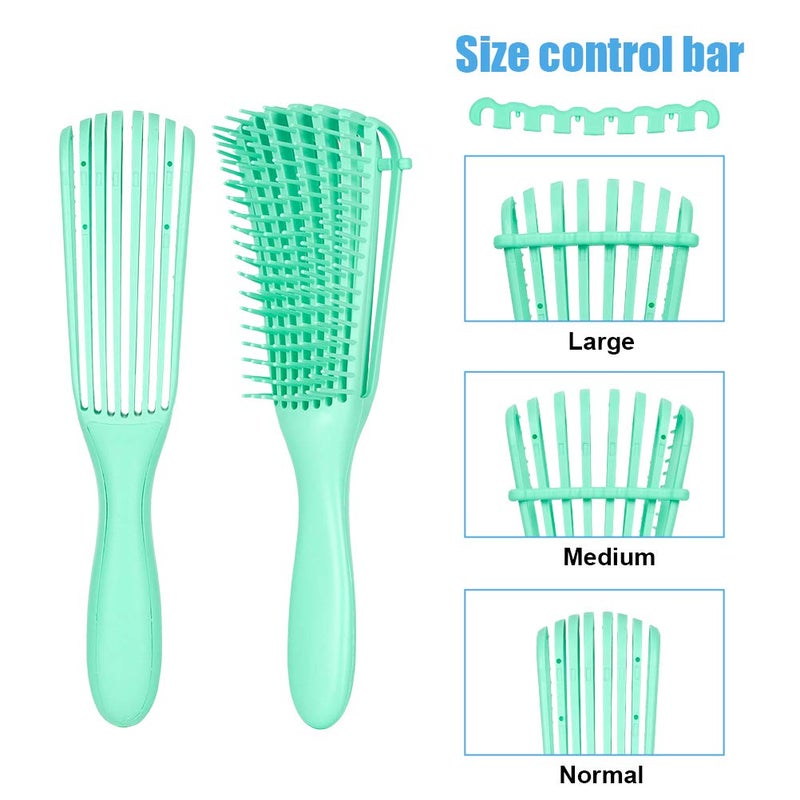 Emoly Detangling Brush for Natural Hair-Detangler for America 3a to 4c Kinky Wavy, Curly, Coily Hair, Detangle Easily with Wet/Dry (Green) - Image 3